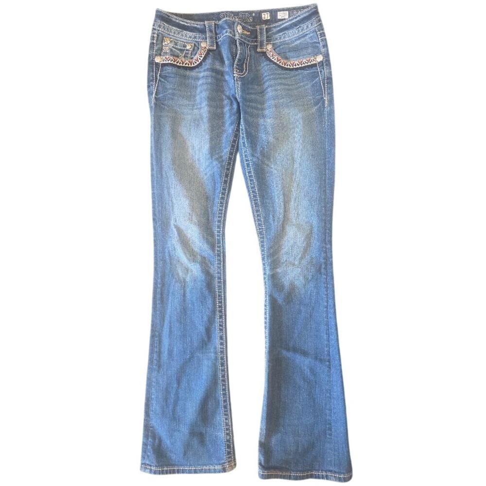 Miss Me Jeans Womens 27 Signature Boot Embroidered Y2K Western Bootcut